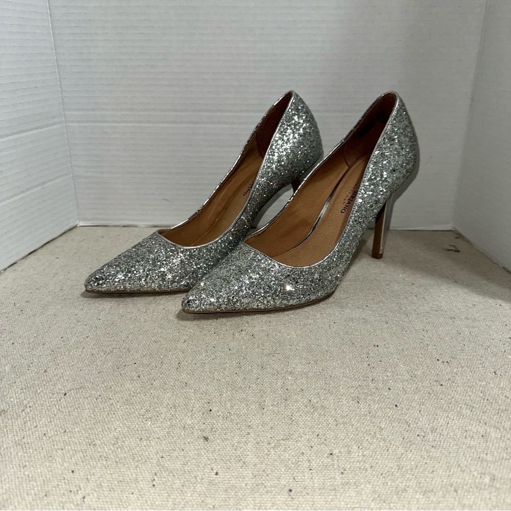 Christian Siriano for Payless Silver Glitter Heels Sz 10